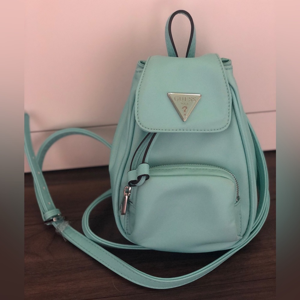 Mini guess light blue backpack